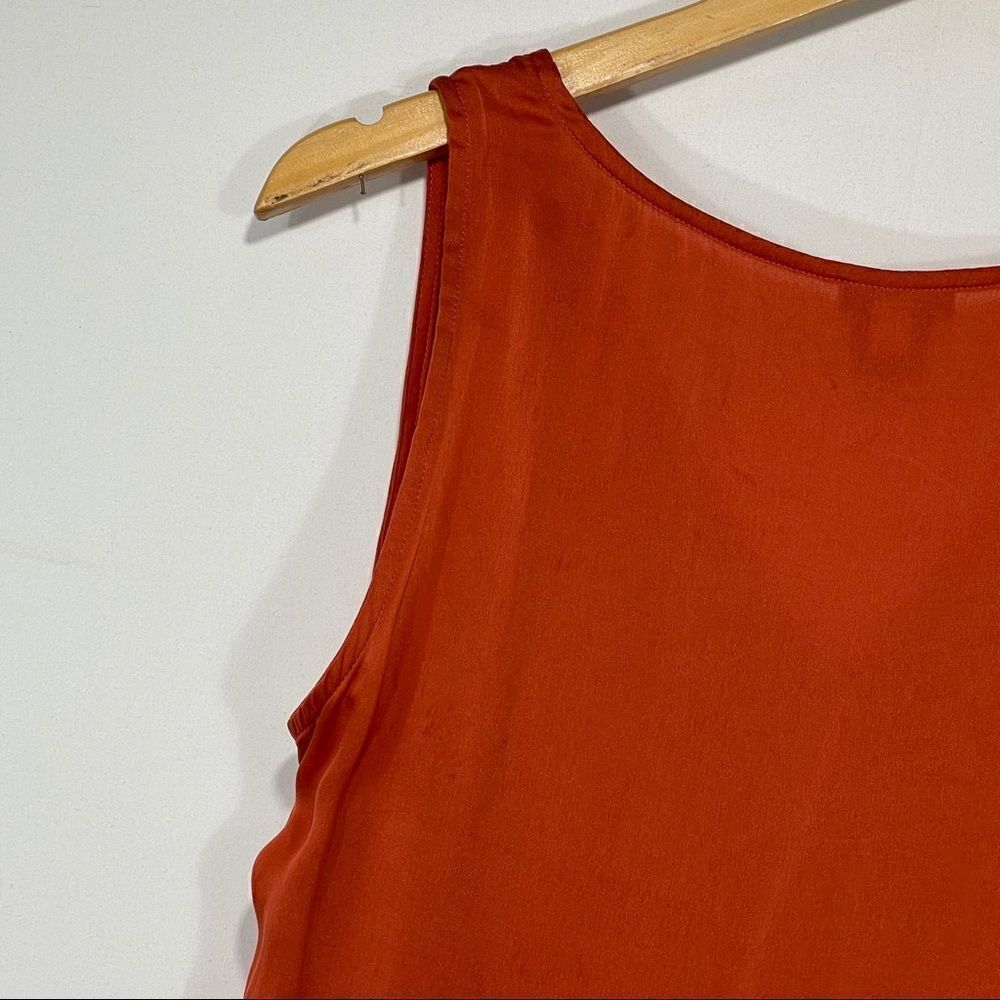 Ann Taylor Brunt Orange Knot Neckline Tank Top - Picture 7 of 11
